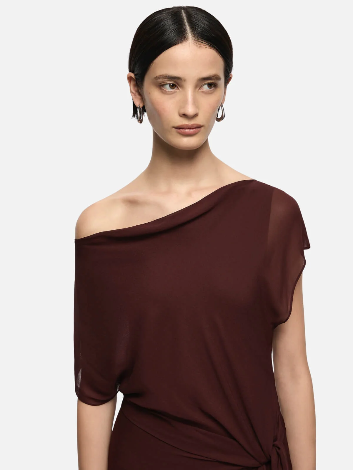 Amanda Drape Maxi Dress - Raisin - Image 3