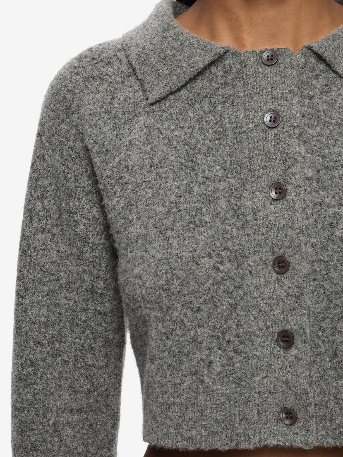 Ada Cropped Cardi - Charcoal - Image 3