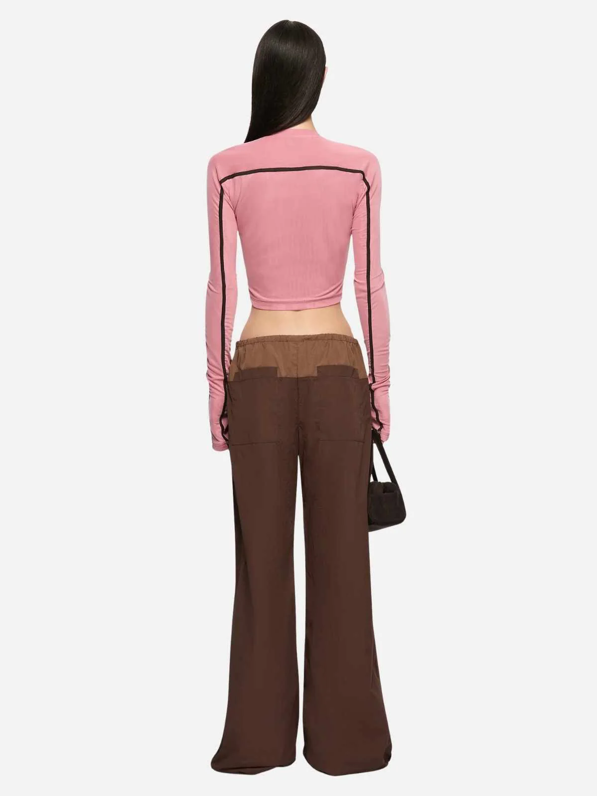Alyna Long Sleeve Top - Blush/Bitter Choc - Image 2