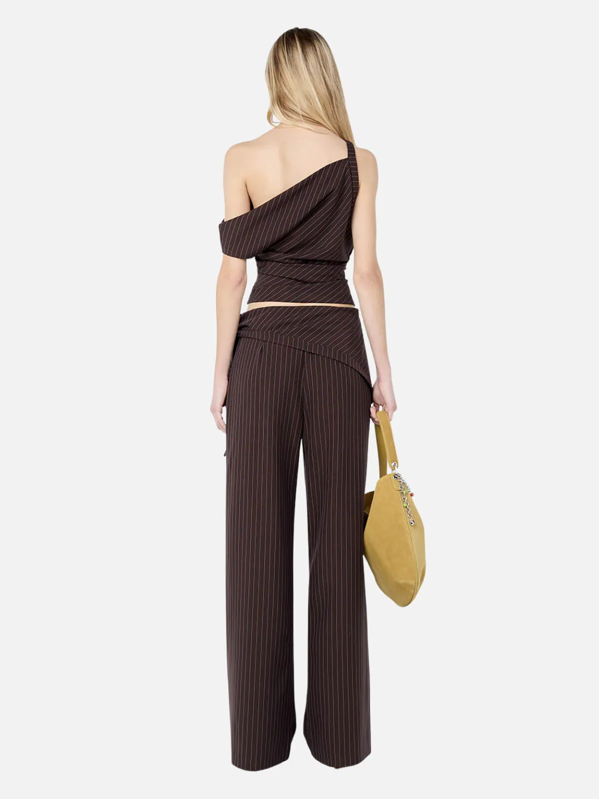 Andre Asym Top - Chocolate Pinstripe - Image 2