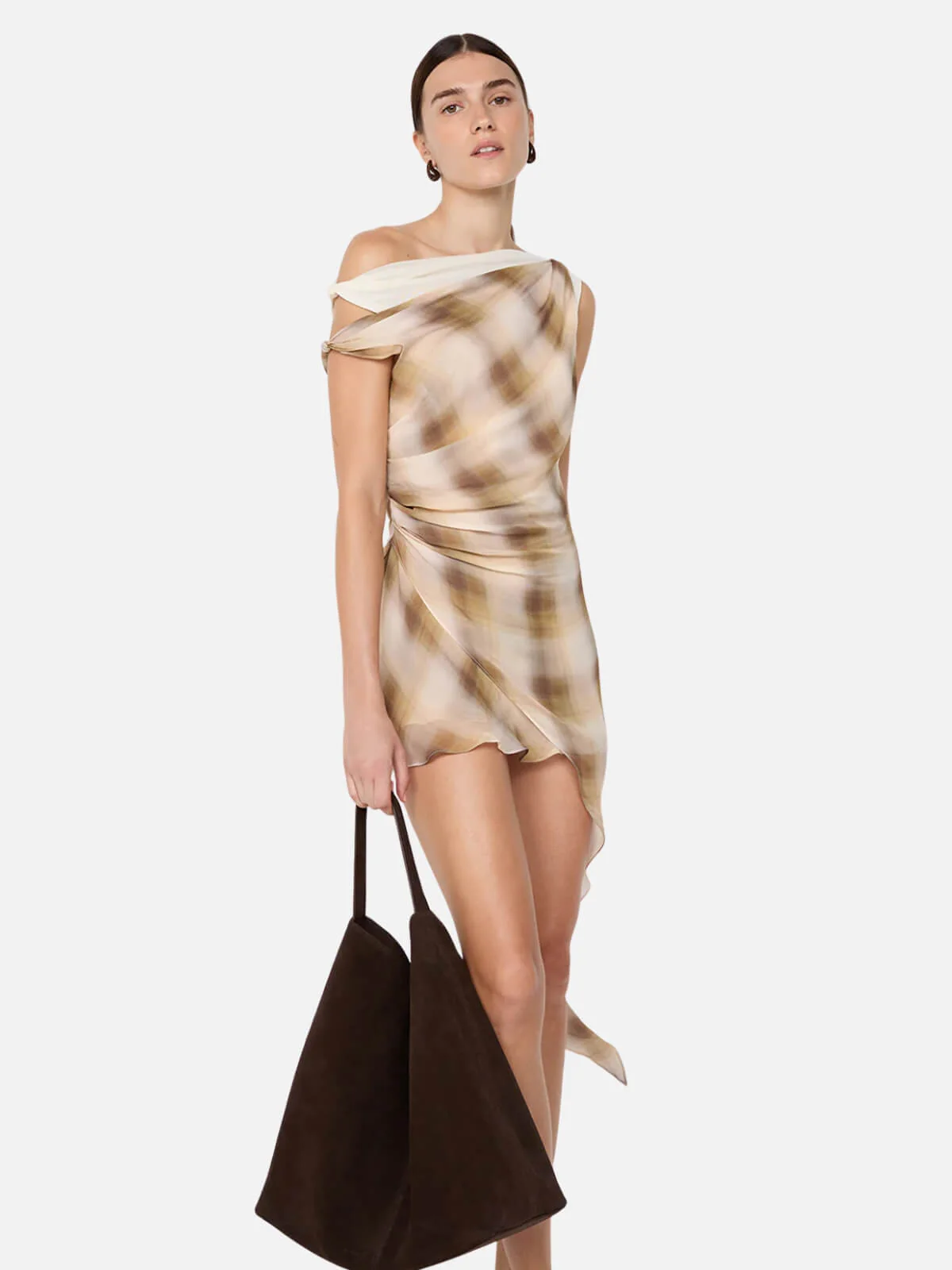 Eliana Mini Dress - Dune Check - Image 5