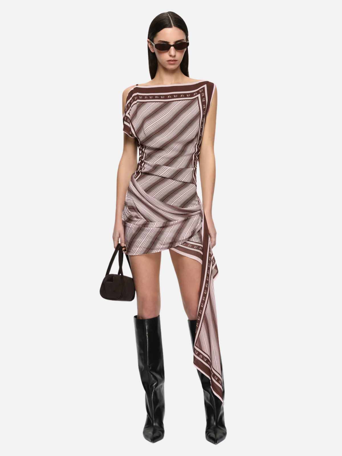 Evely Mini Dress - Geo Scarf Print