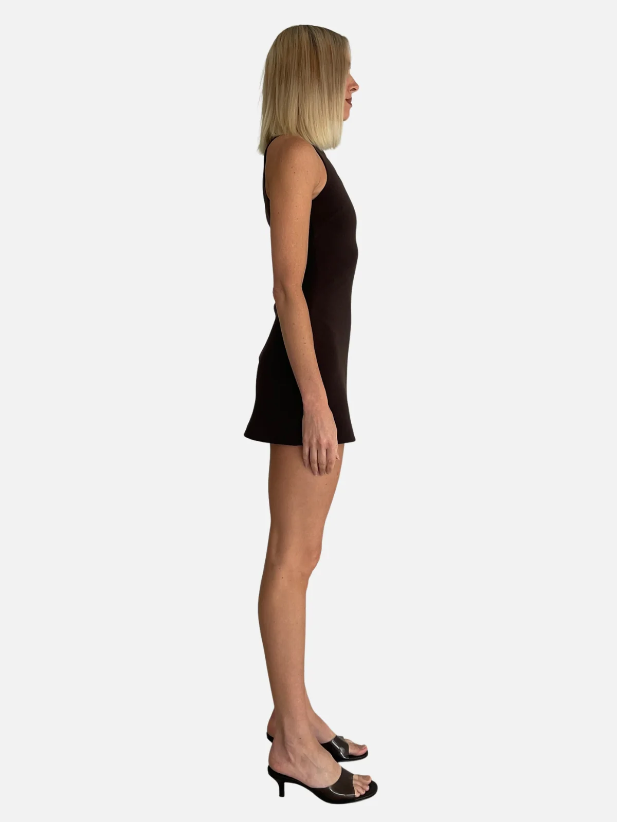 Gemma Racer Mini Dress - Espresso - Image 3