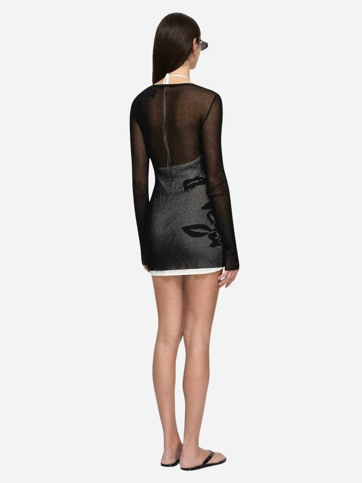 Korali Mini Dress - Black/Ivory - Image 2