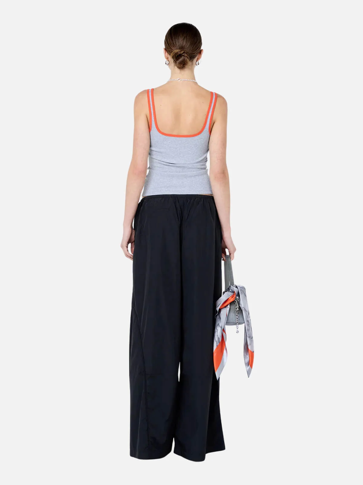 Lana Square Neck Tank - Grey Marle/Tangerine - Image 2