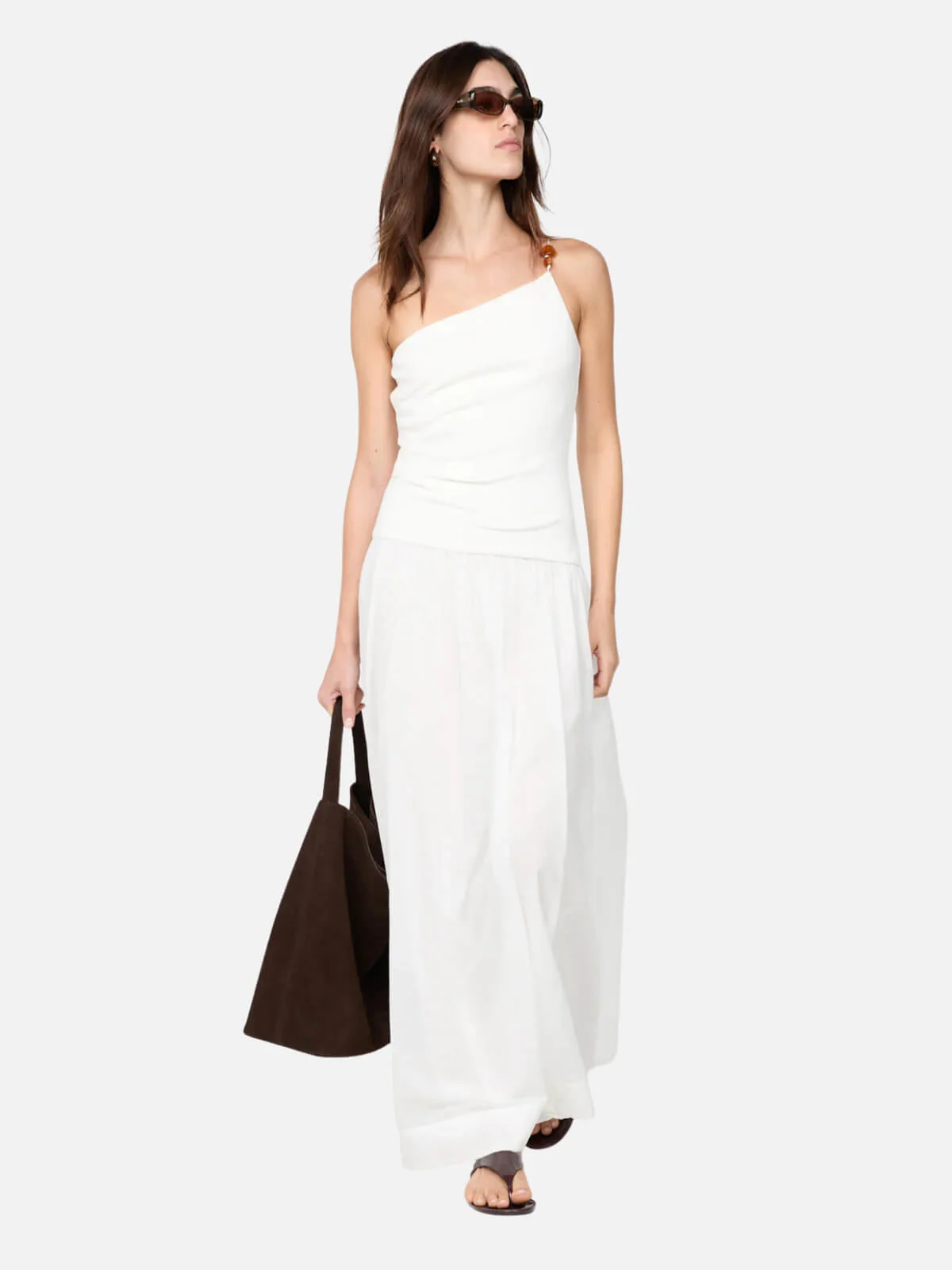 Sabrine Asym Maxi Dress - Ivory - Image 4