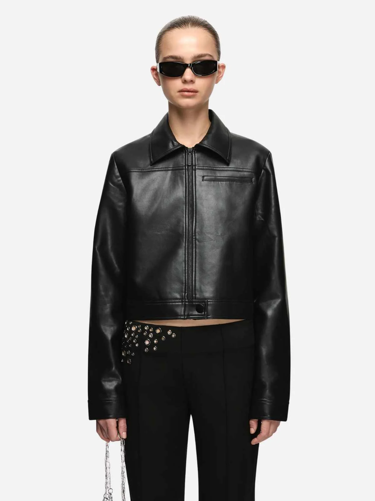 Saphira Cropped Jacket - Black - Image 3
