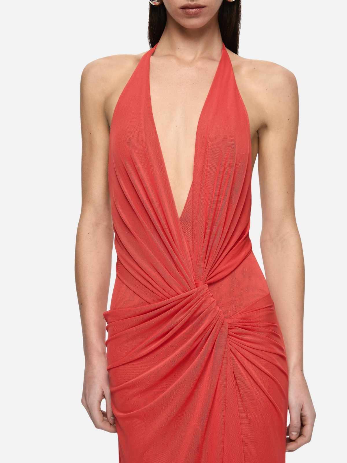 Xanthi V Neck Maxi Dress - Flame - Image 3
