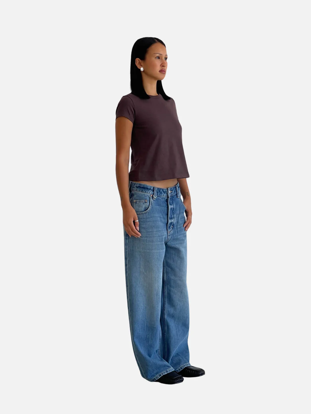 Laina Baby Tee - Brown - Image 3