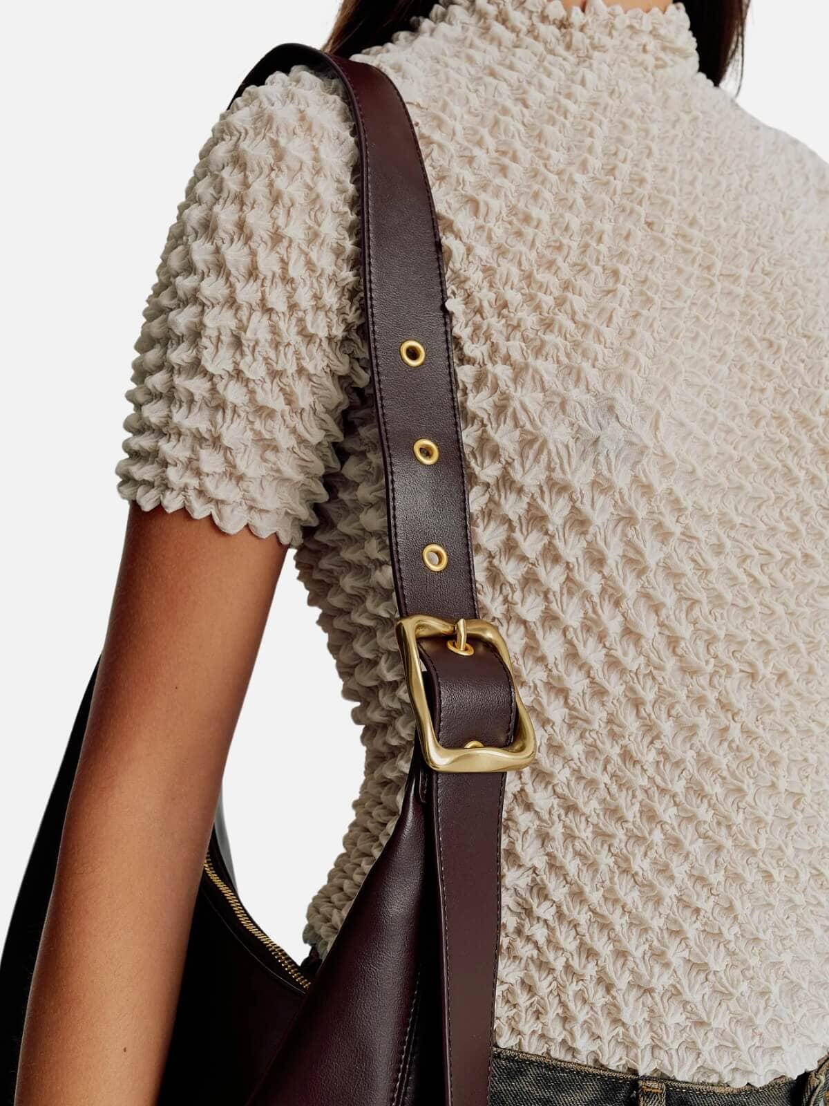 Large Everyday Croissant Bag - Chocolate - Image 4