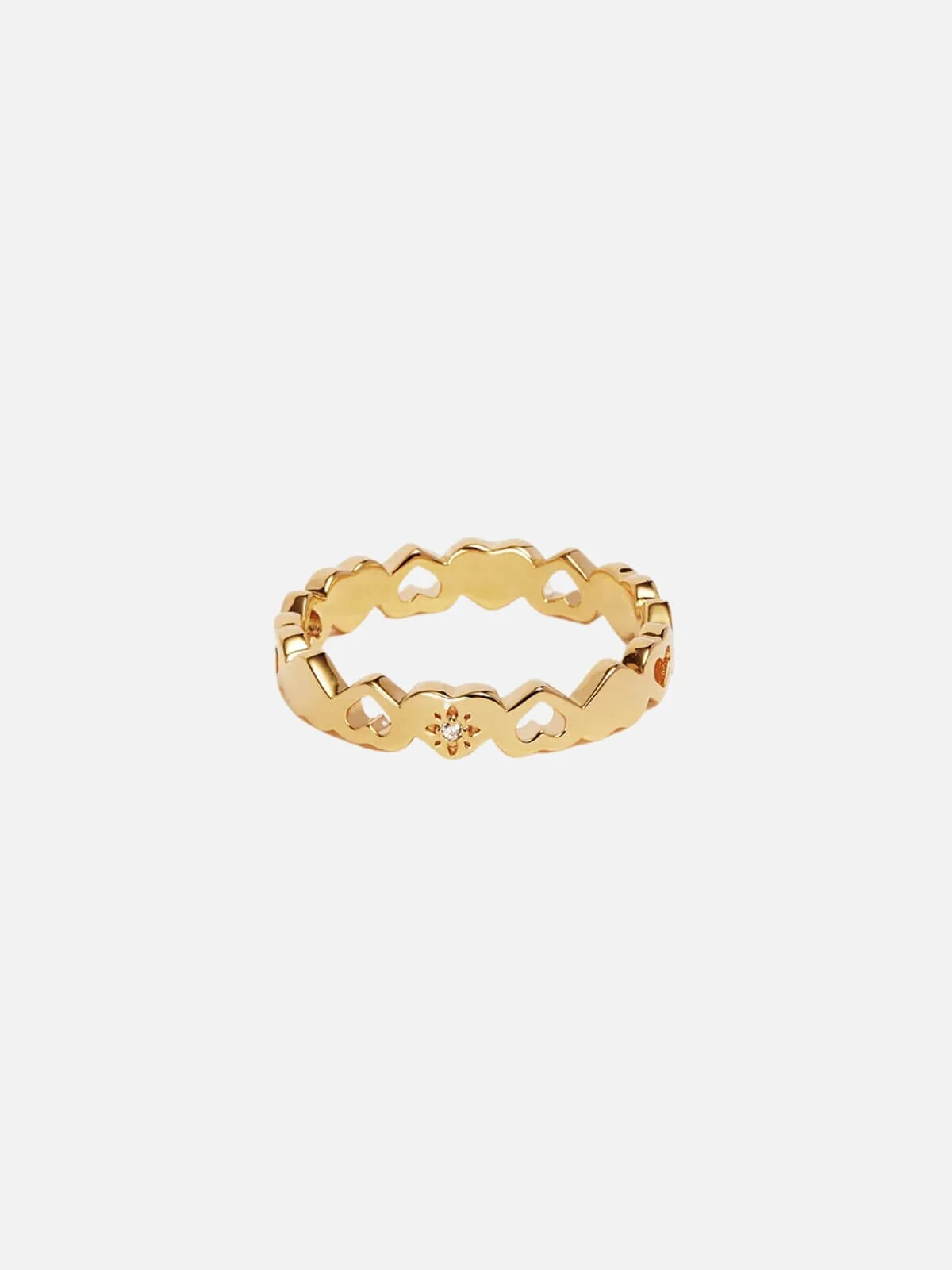 18k Gold Vermeil Connected Hearts Ring
