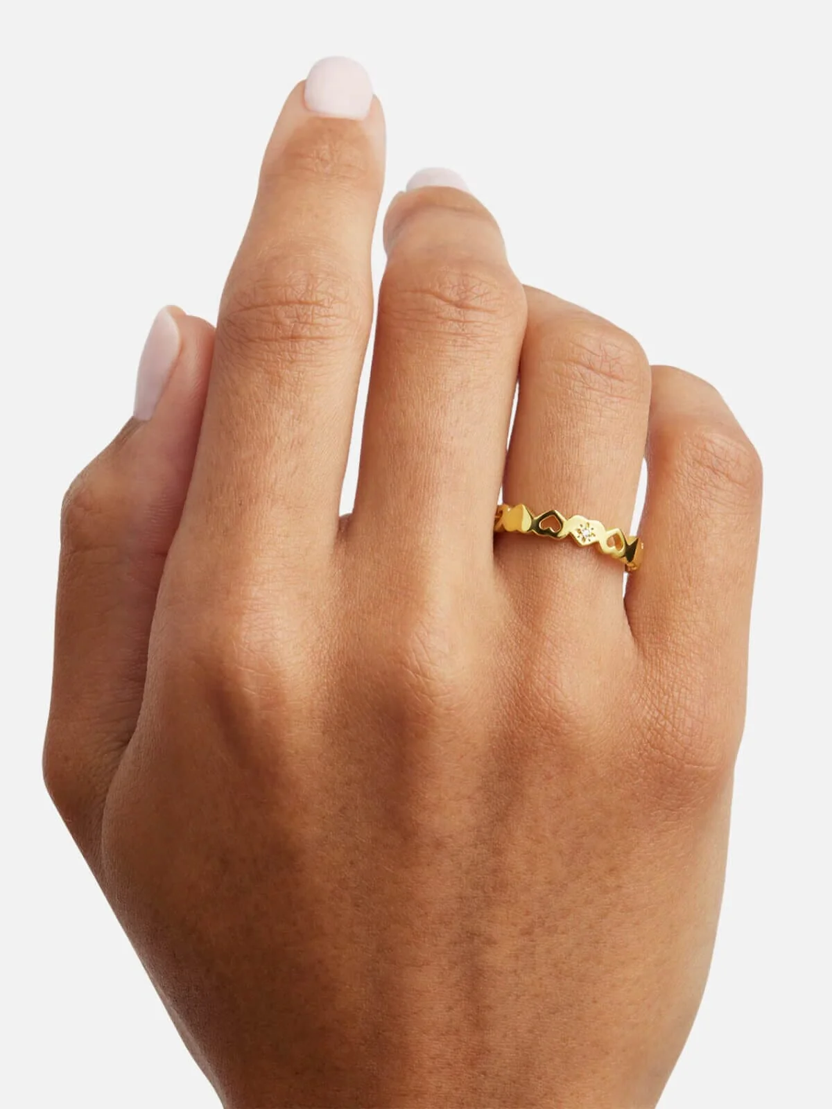 18k Gold Vermeil Connected Hearts Ring - Image 2