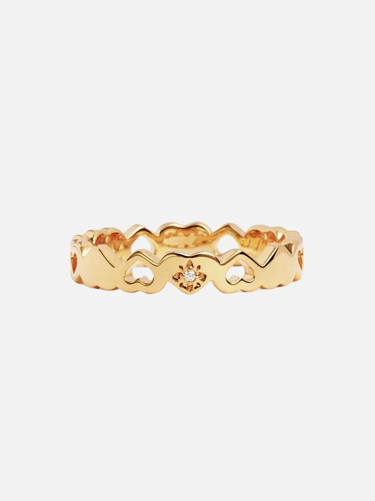 18k Gold Vermeil Connected Hearts Ring - Image 3