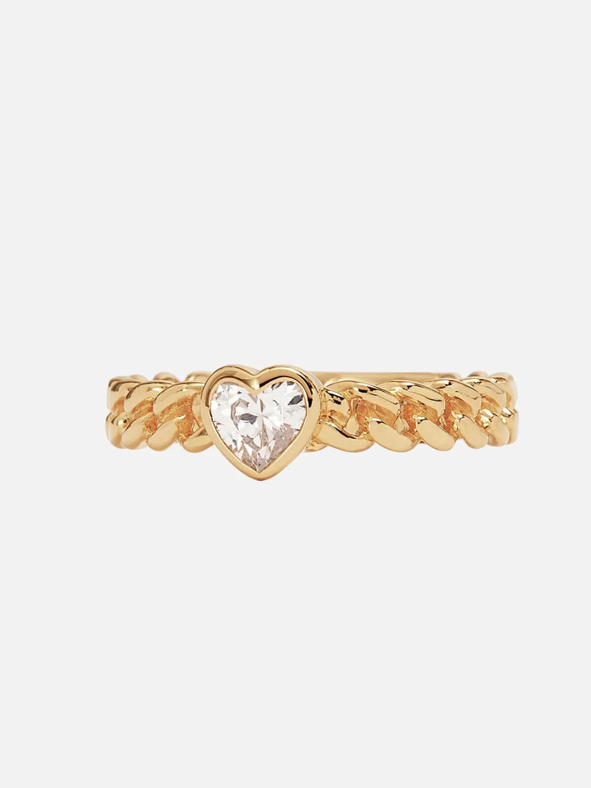 18k Gold Vermeil Radiant Heart Engravable Ring - Image 2