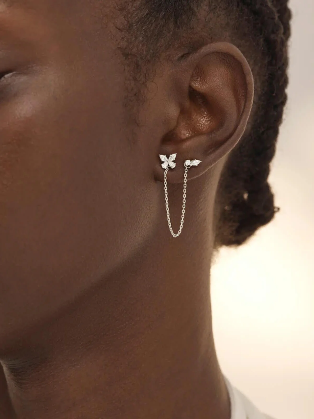 Dancing in the Wind Chain Earrings - Sterling Silver - Image 2