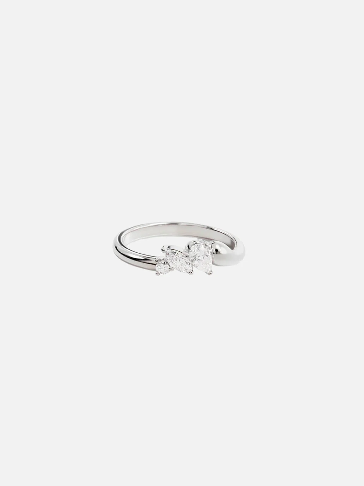 Sterling Silver Crystal Wings Ring