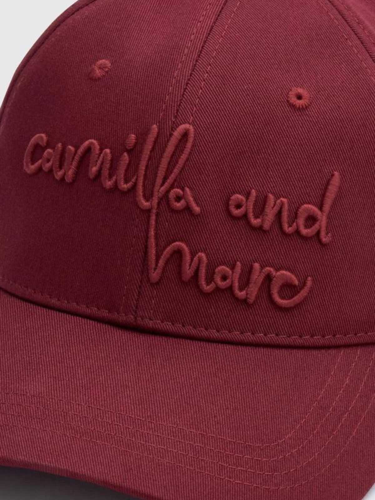 Maren Embroidered Cap - Burgundy - Image 2