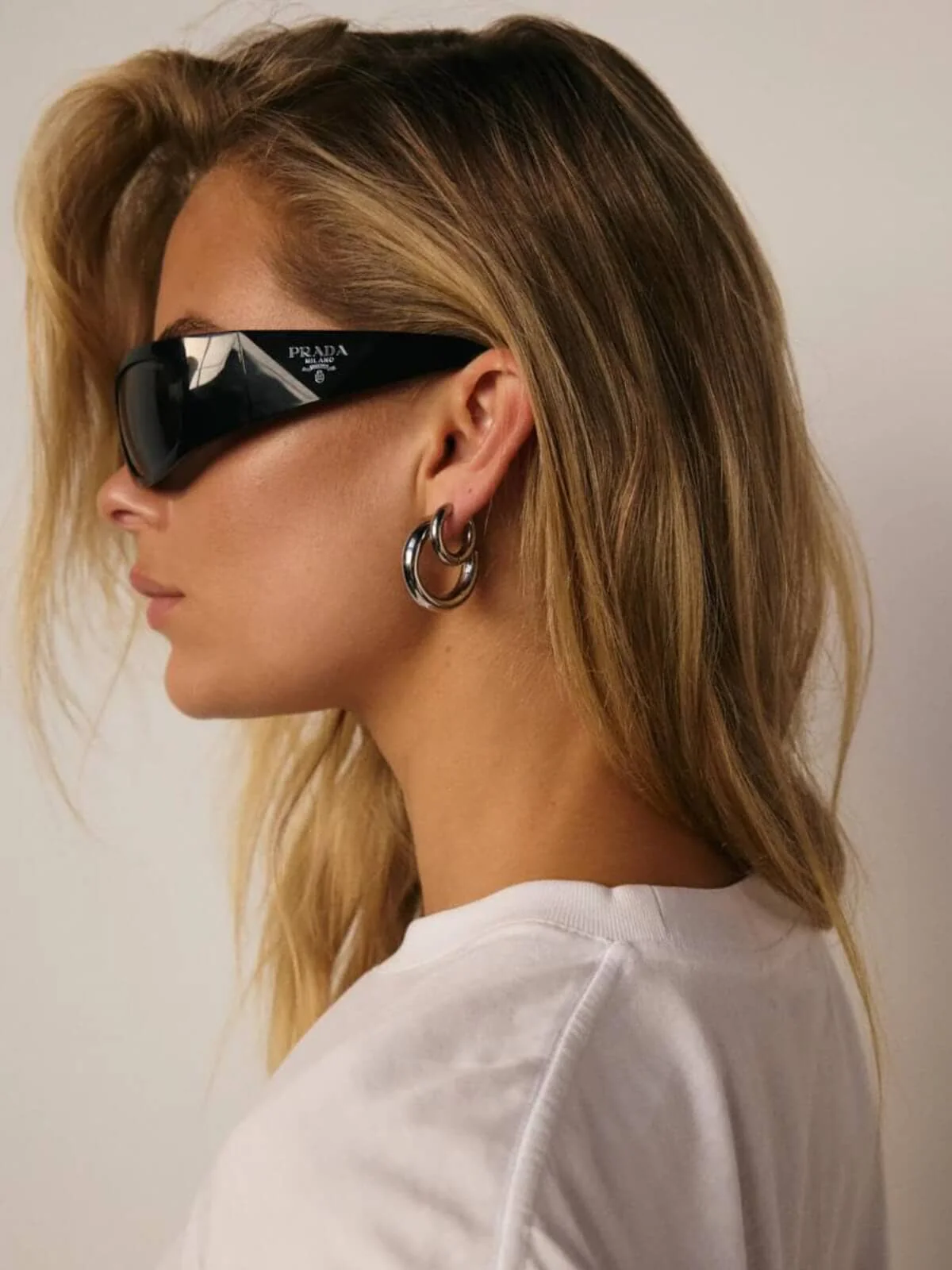 Rogue Huggie Earrings - Silver - Image 2