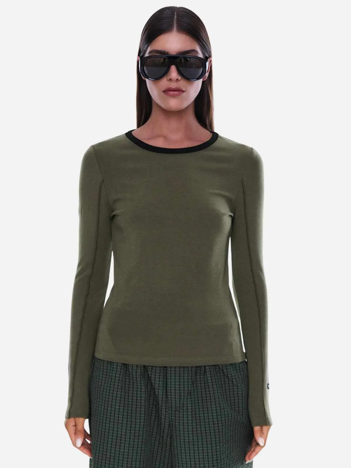 Jade Long Sleeve Top - Olive - Image 3