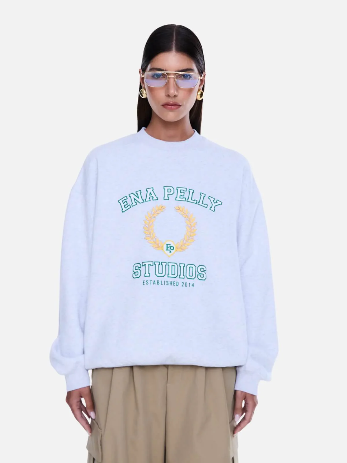 Mila Oversized Sweater - White Marle - Image 2