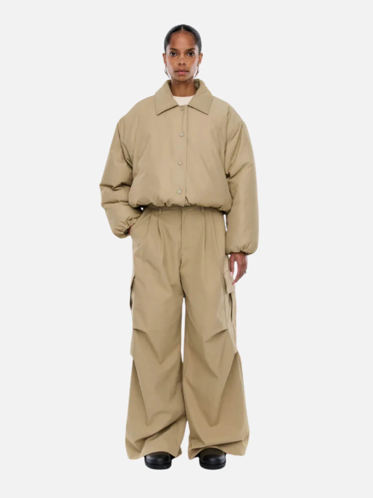 Nora Nylon  Bomber - Sand