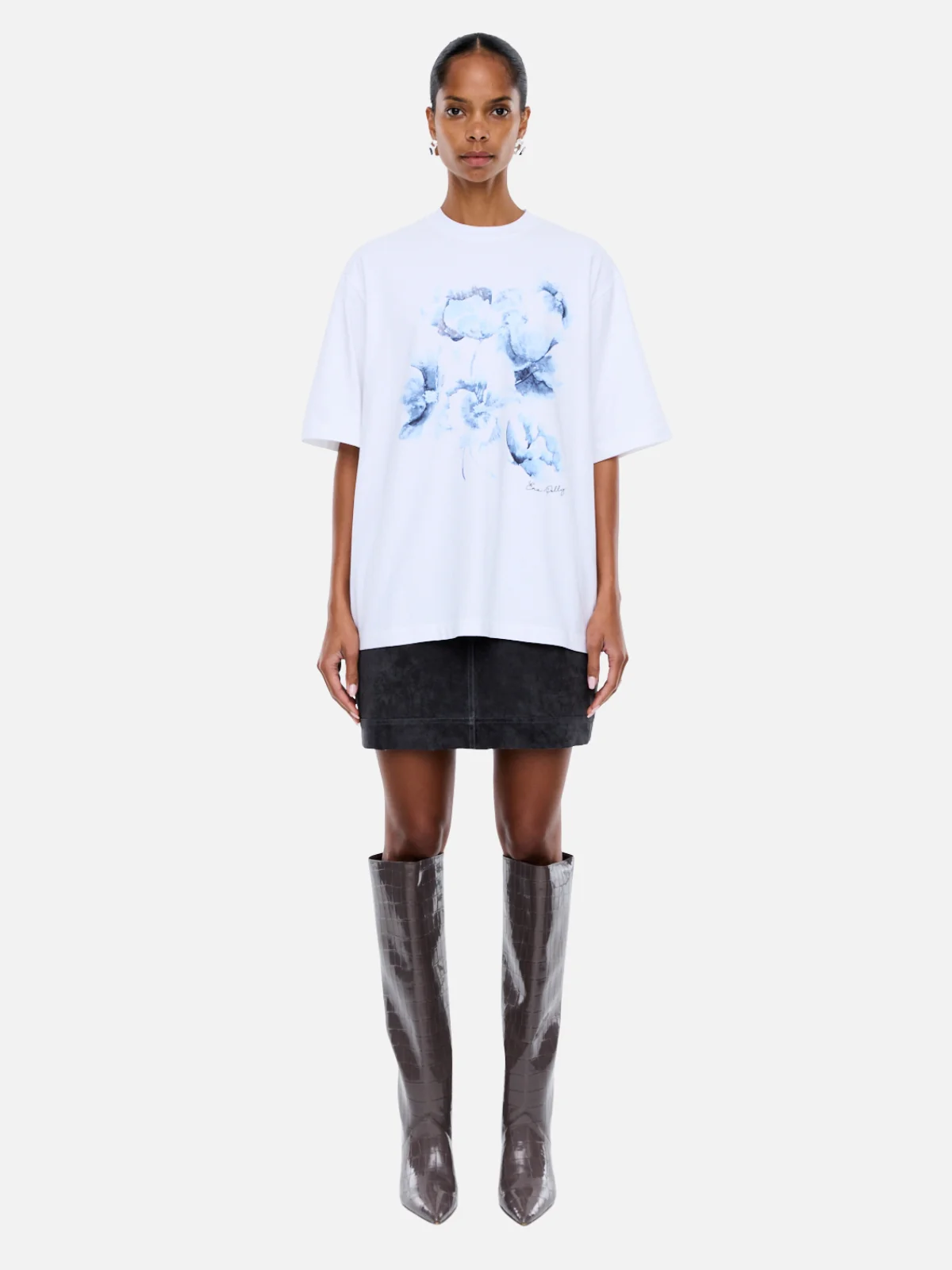 Sophia Relaxed Tee - White/Florals