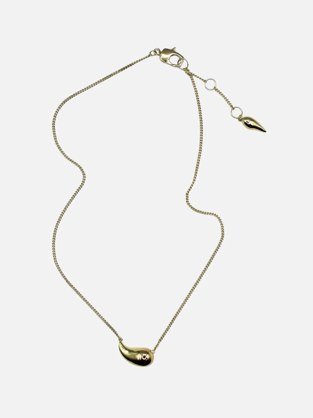 Raindrop Necklace: Brass + 18K Gold Plating