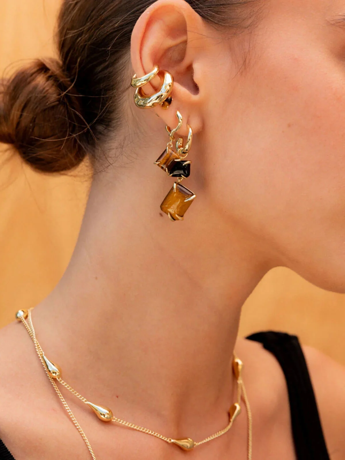 Rainfall Necklace: Brass + 18K Gold Plating - Image 5