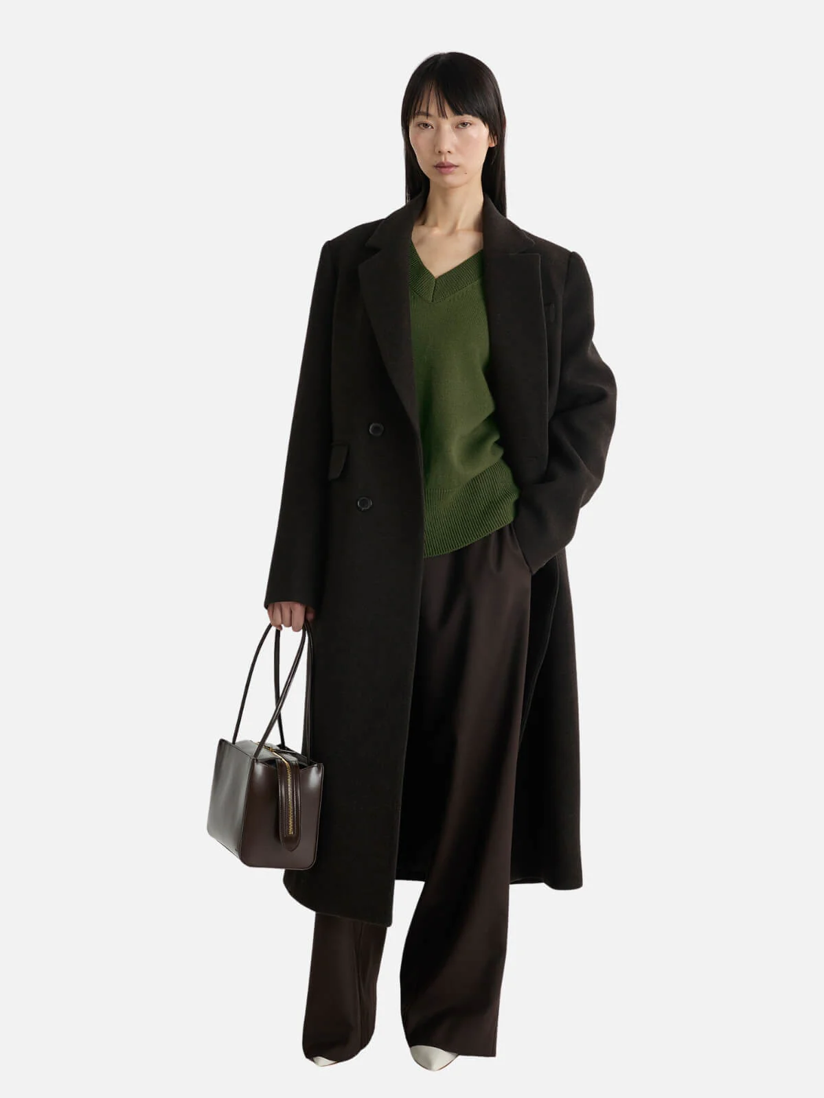 The Josephine Coat - Chocolate Herringbone - Image 3