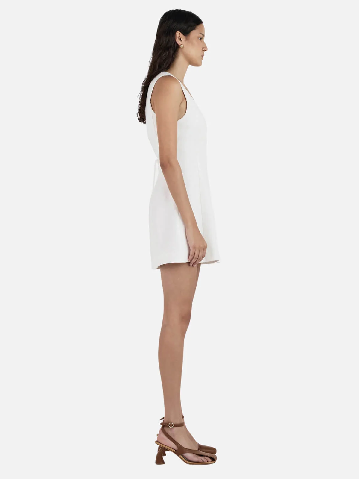 Bonython Linen Mini Dress - Ivory - Image 4