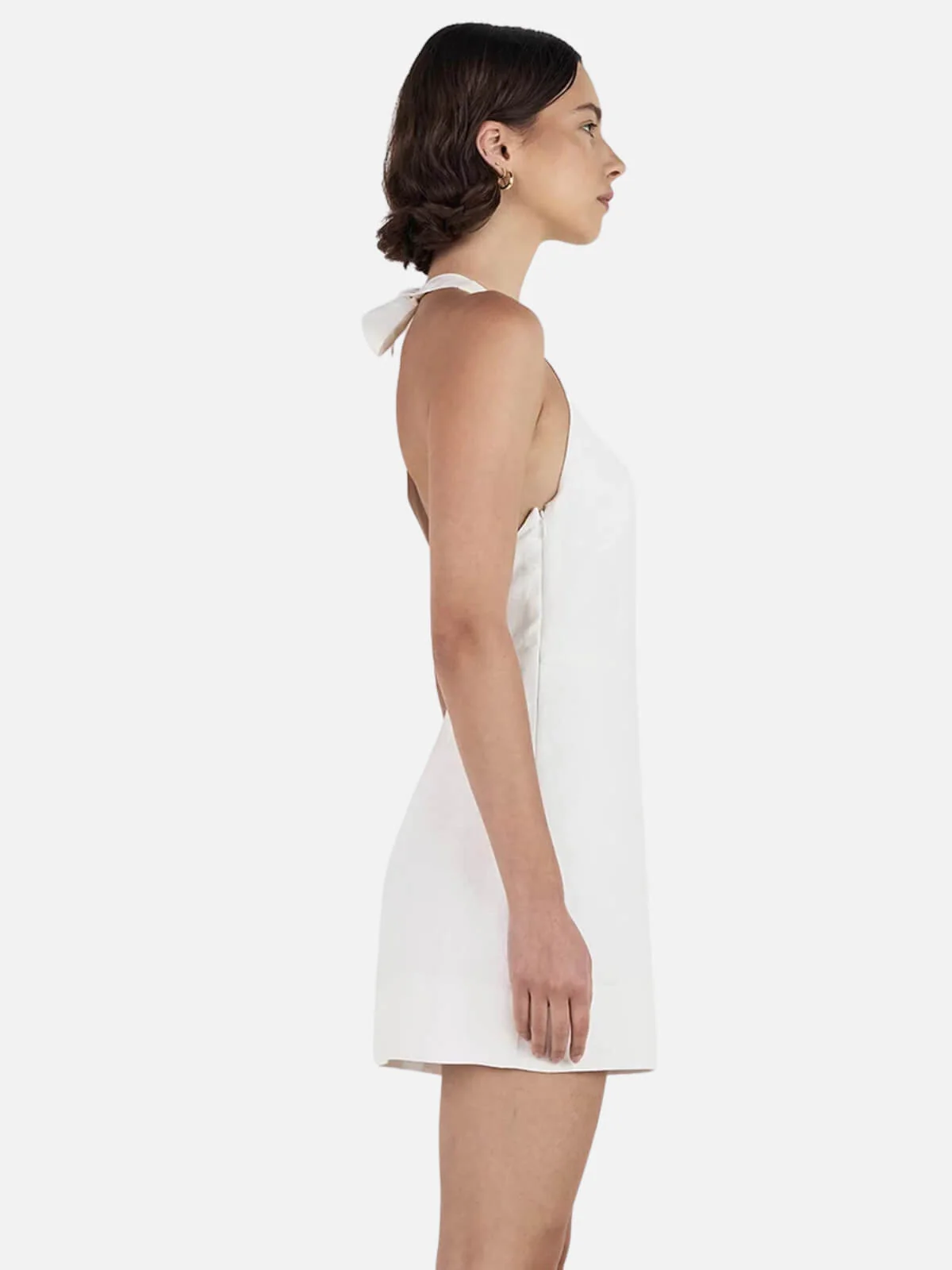 Ellison Linen Mini Dress - Ivory - Image 3