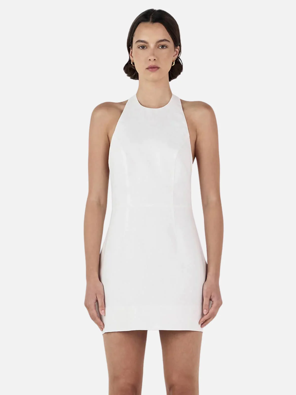 Ellison Linen Mini Dress - Ivory - Image 4