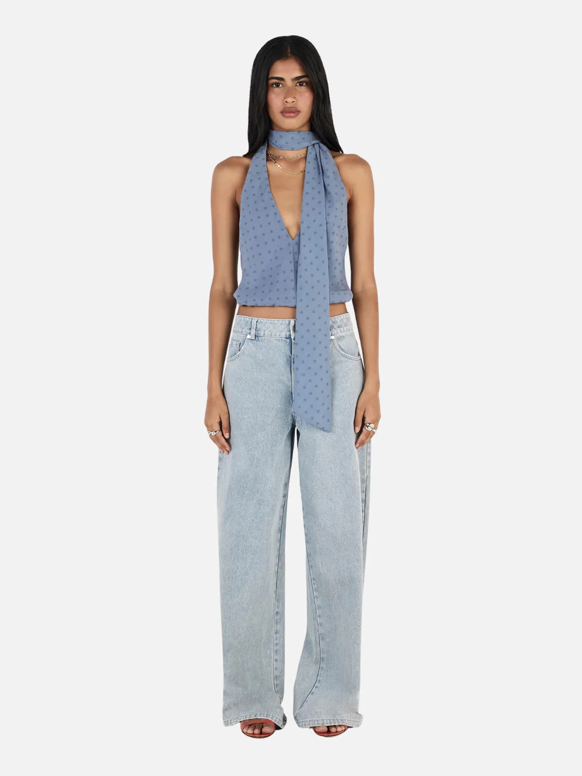 Harper Halter Top - Steel Spot