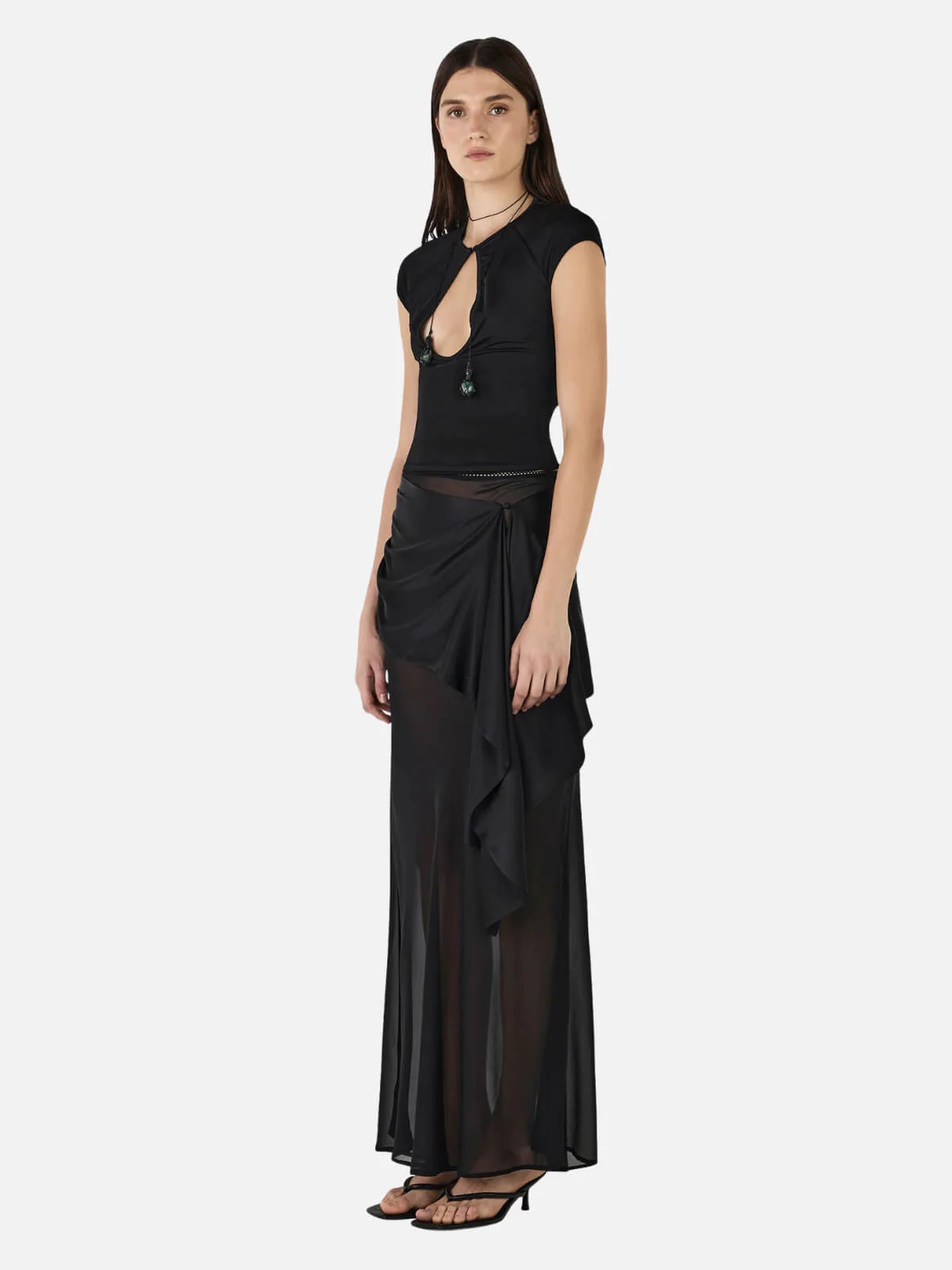 Vesper Silk Skirt - Black - Image 3
