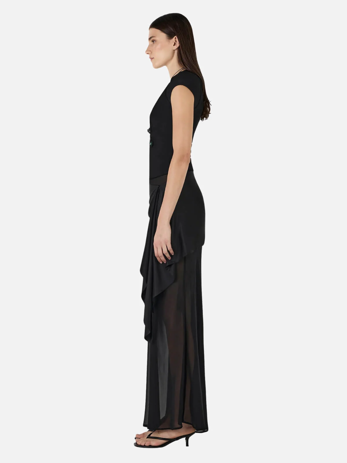 Vesper Silk Skirt - Black - Image 4