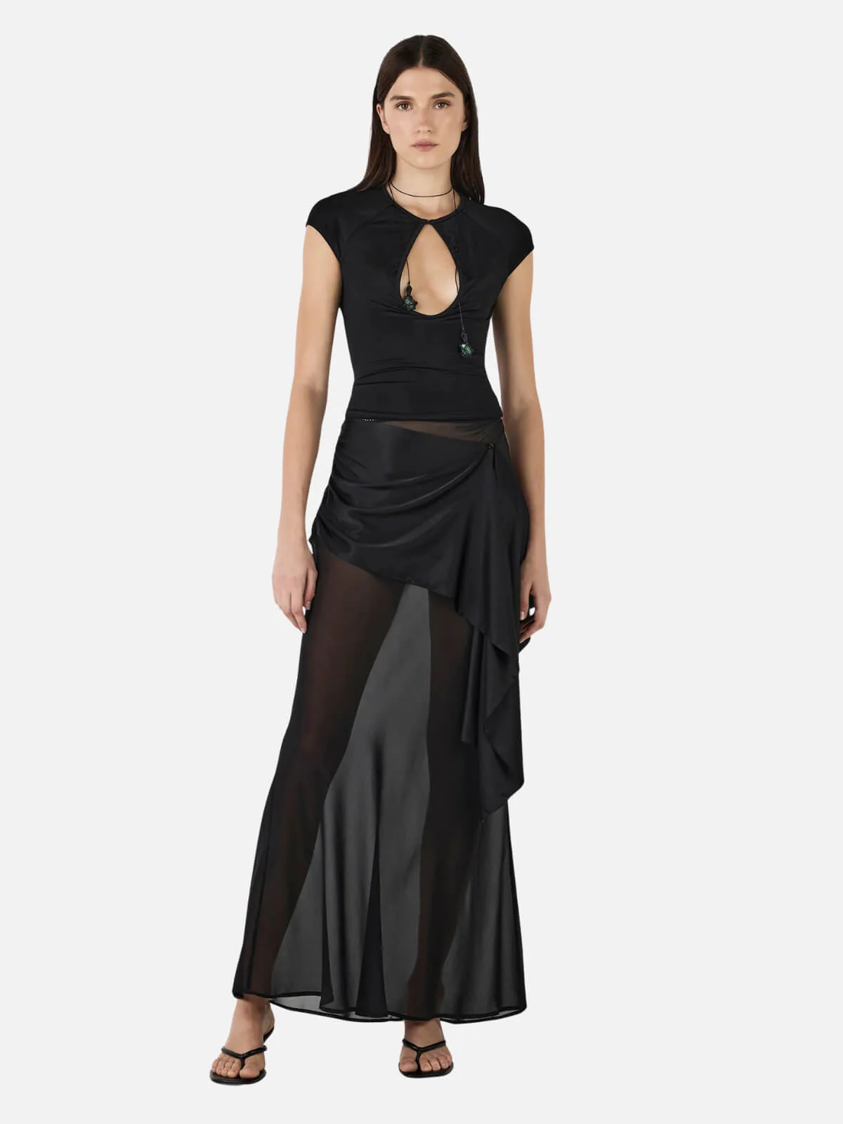 Vesper Silk Skirt - Black - Image 5