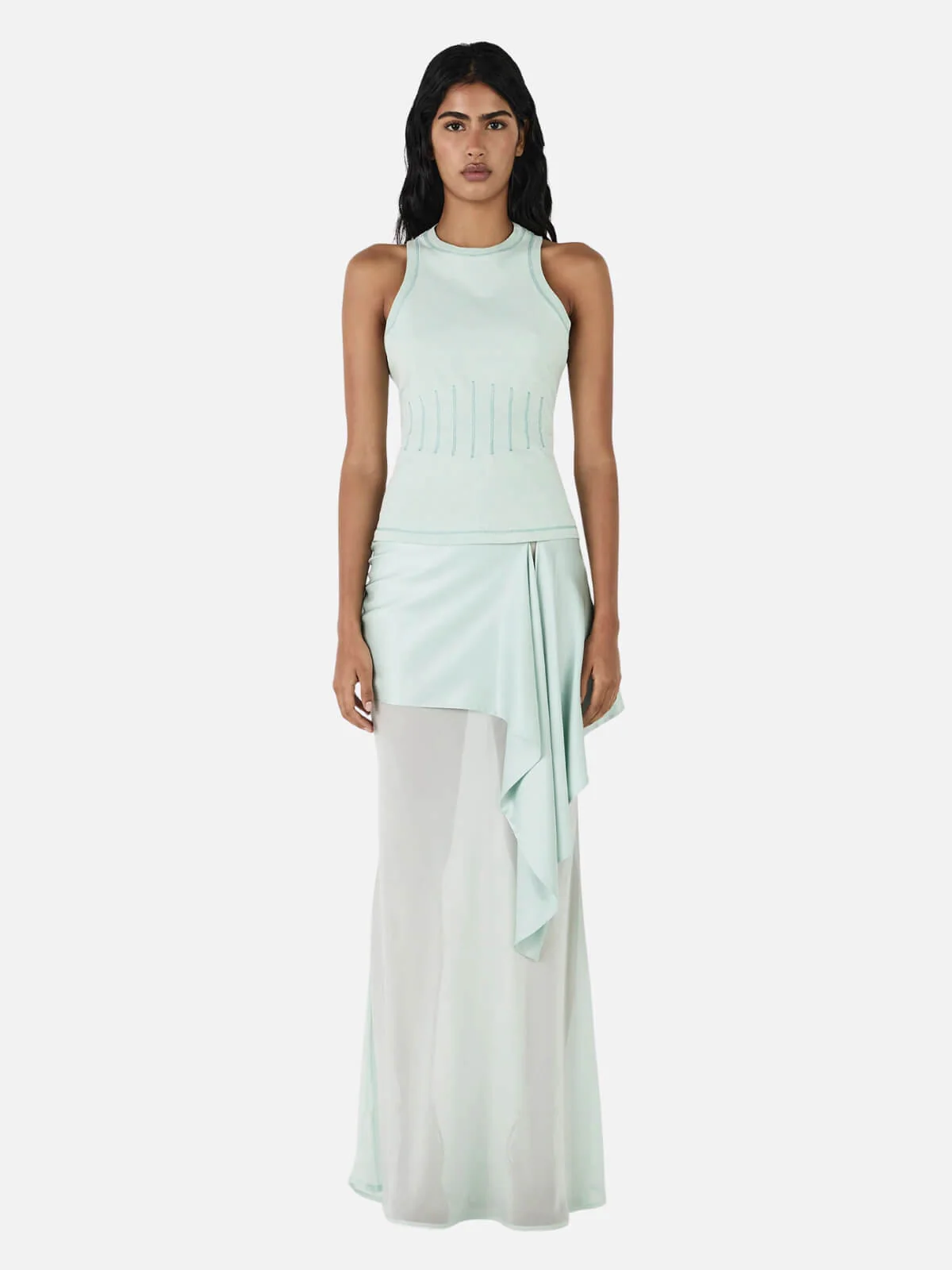 Vesper Silk Skirt - Seafoam