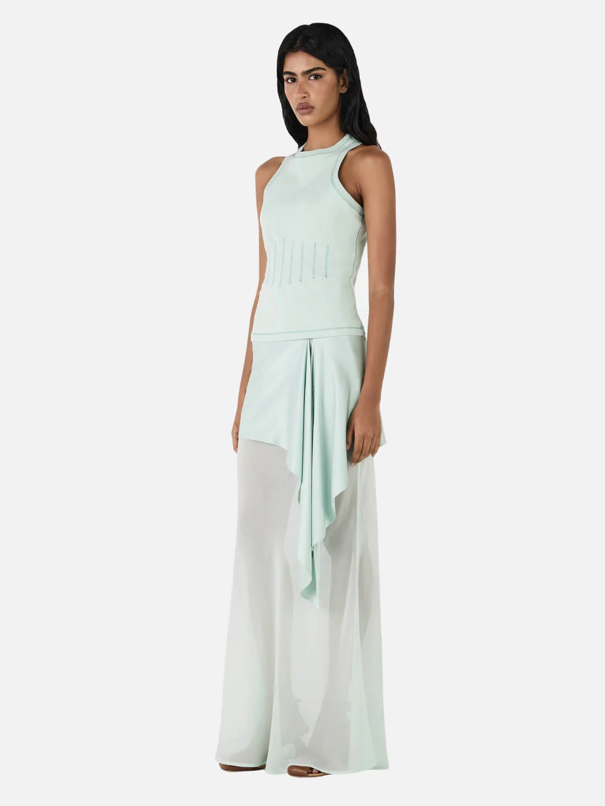 Vesper Silk Skirt - Seafoam - Image 3