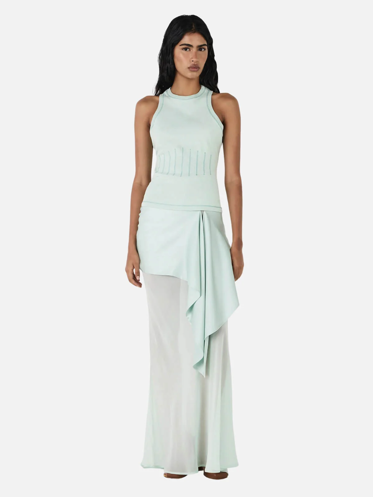 Vesper Silk Skirt - Seafoam - Image 4