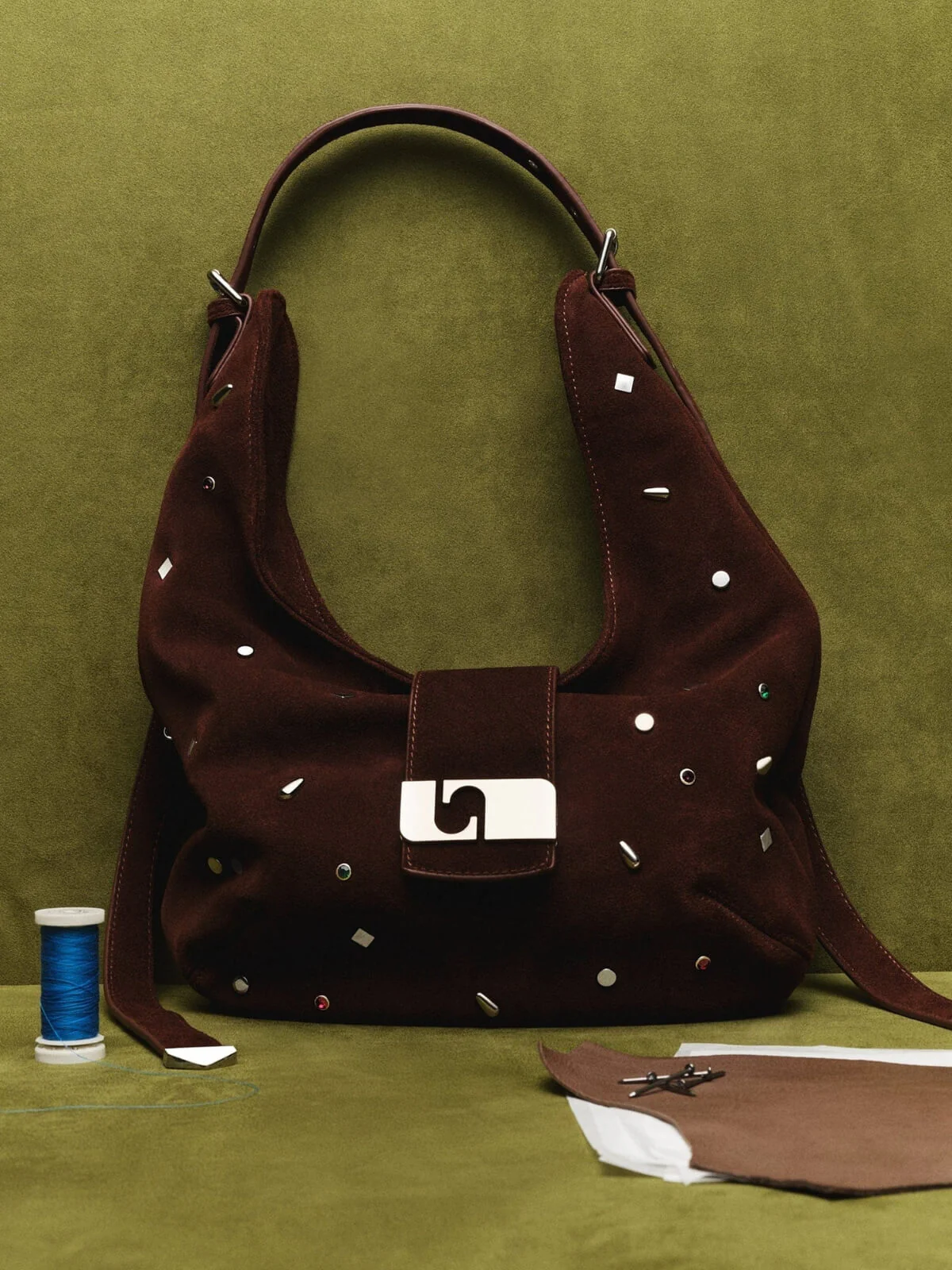 Vixen Suede Studs Bag - Brown - Image 3