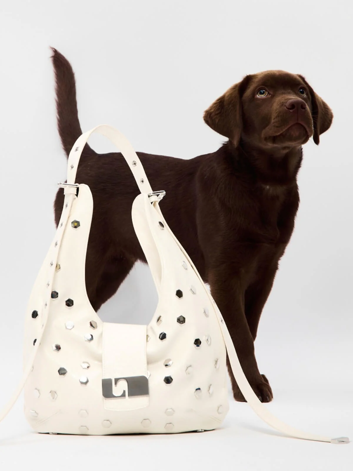 Vixen Studs Bag - Ecru - Image 4