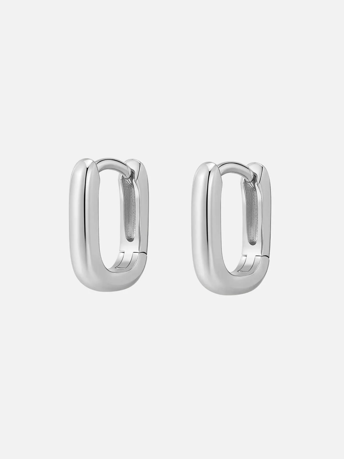 Mini Chain Link Huggies - Silver