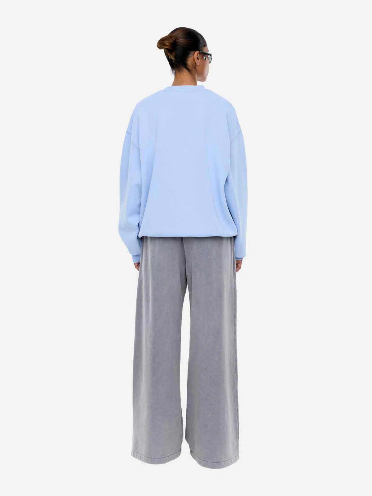 Mila Oversized Sweater - Soft Blue - Image 2
