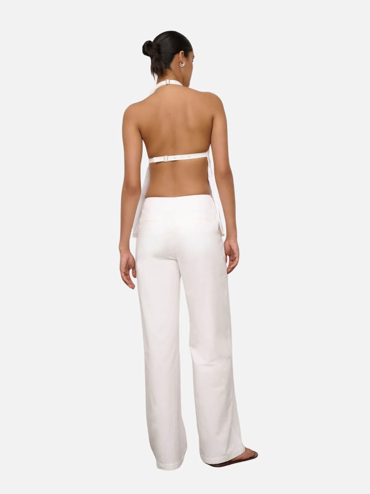 Bea Belted Pant - White - Image 3