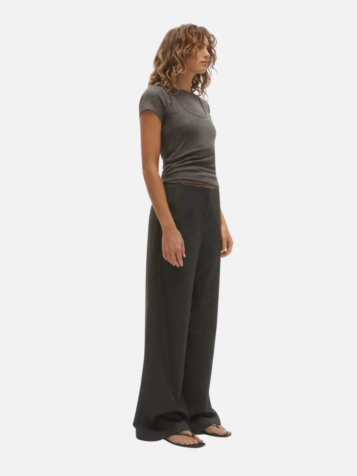 Heath Double Layered Top - Charcoal - Image 4