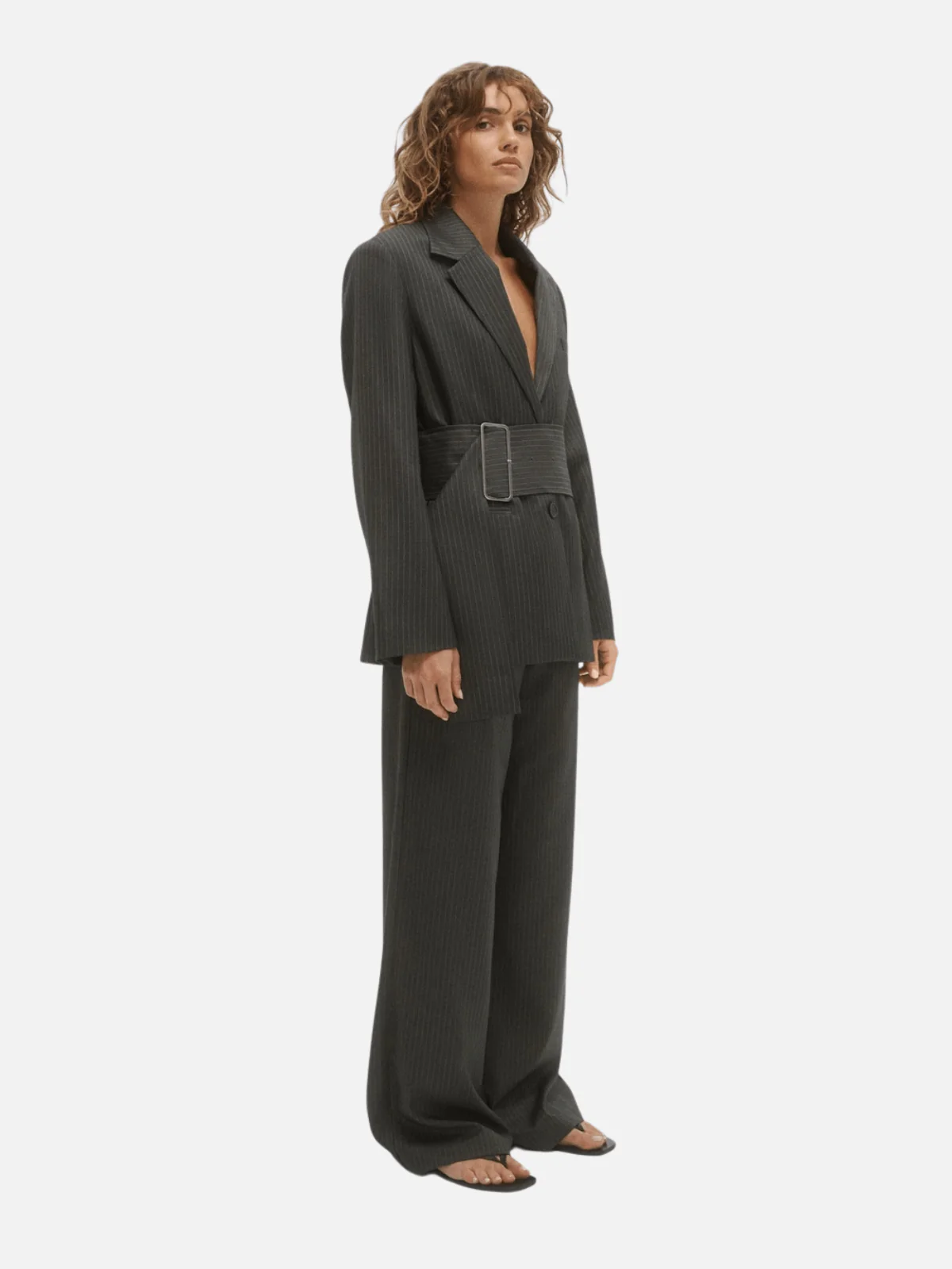 Margot Pant - Grey Pinstripe - Image 2