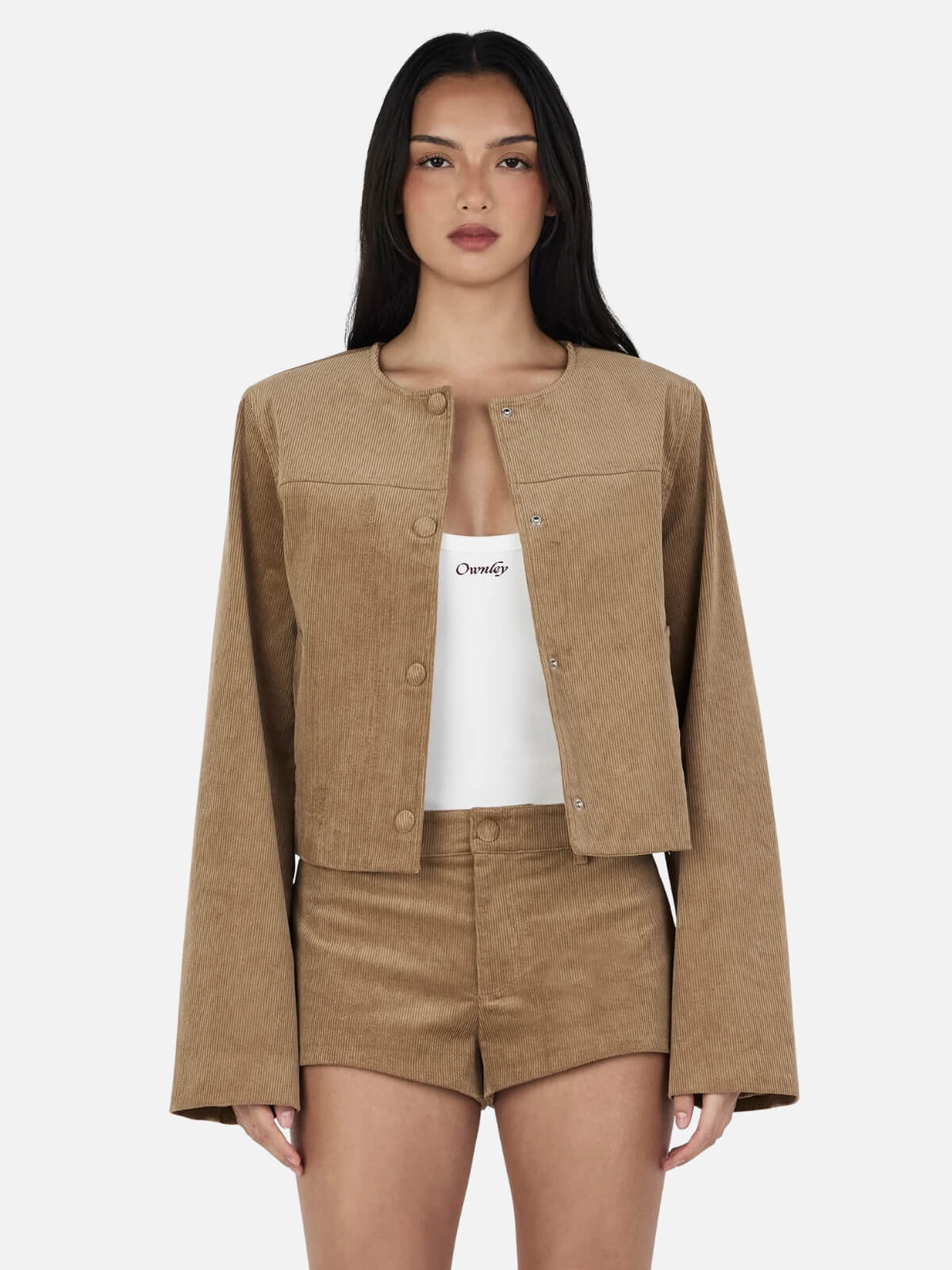 Joey Cord Shorties - Tan - Image 3