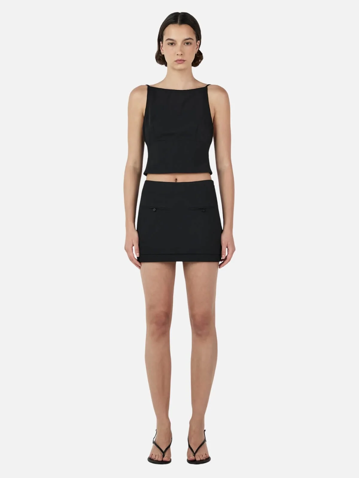 Leah Backless Top - Black