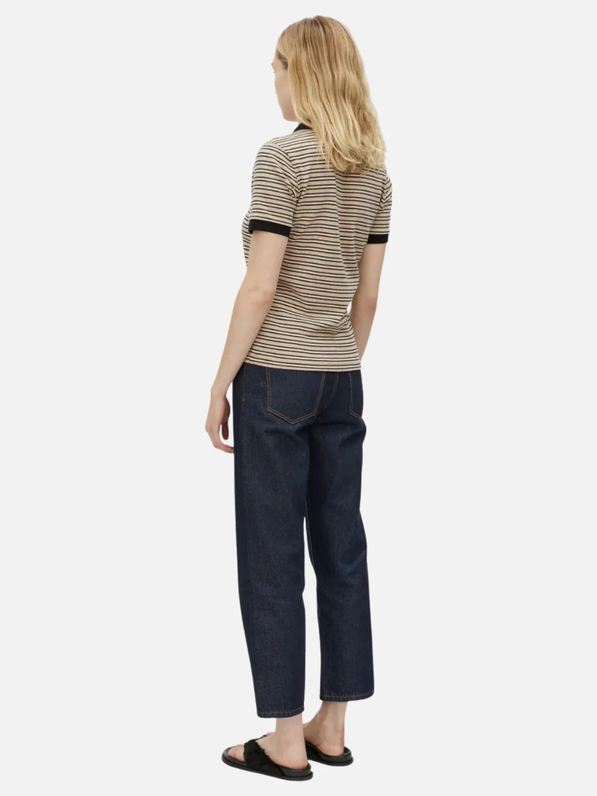 Platinum Short Sleeve Polo - Oat Stripe - Image 2