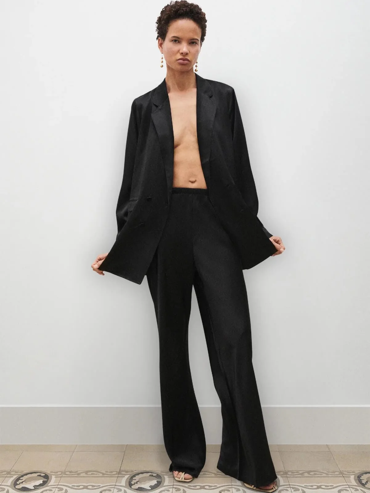 Bias Cut Pants - Black - Image 4